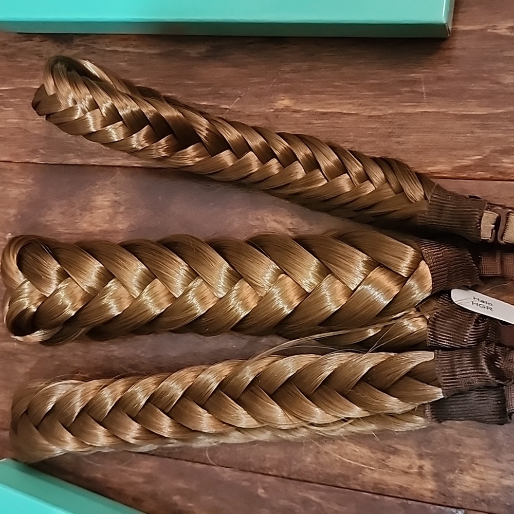 3 Madison Braids Head Bands Golden Red